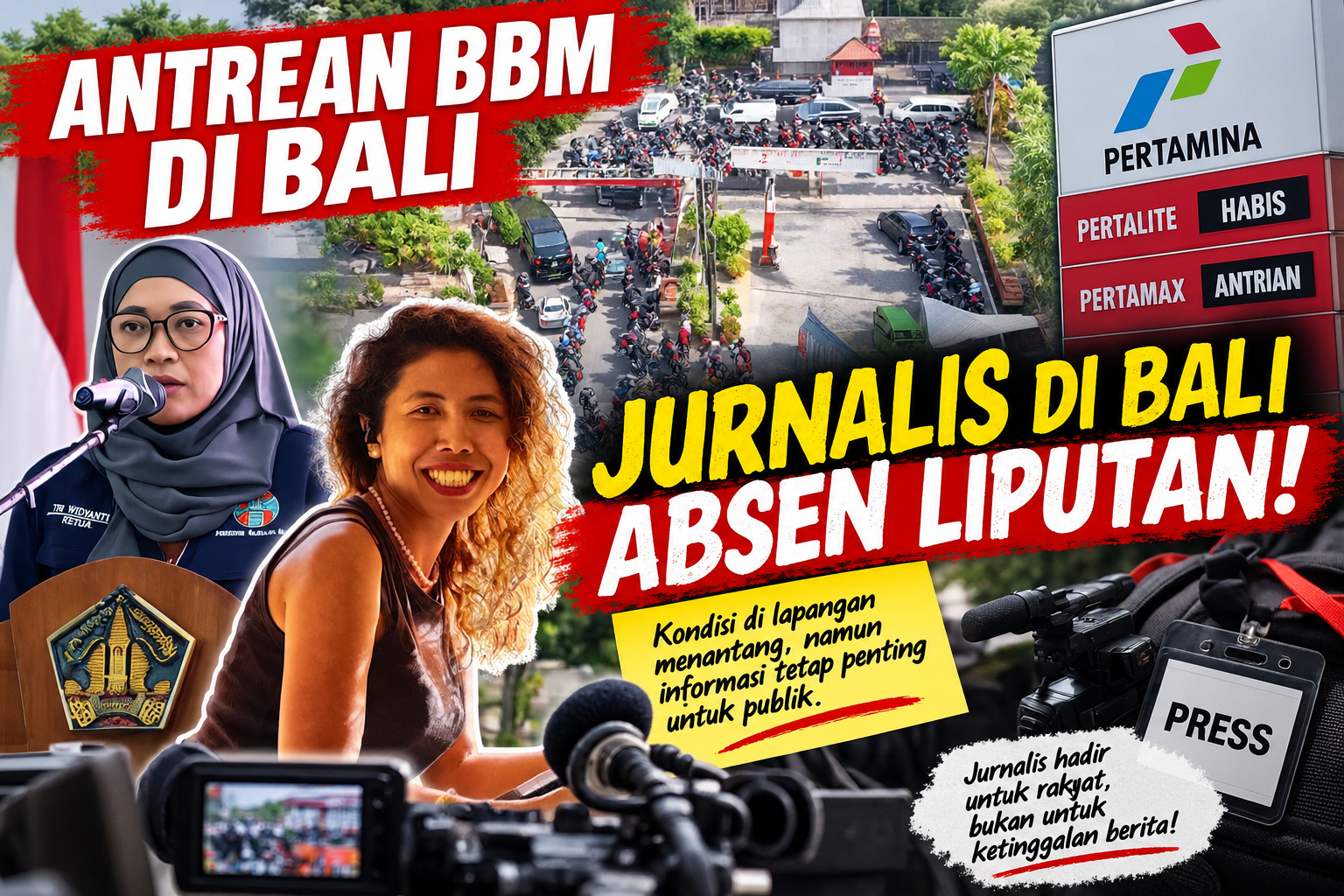 Antrean BBM Tembus 2 Kilometer, Jurnalis di Bali Terpaksa Absen Liputan