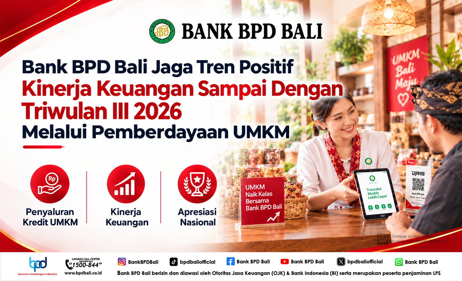 Aset Tumbuh, Kredit UMKM Menguat, Bank BPD Bali Jaga Tren Positif di Triwulan III