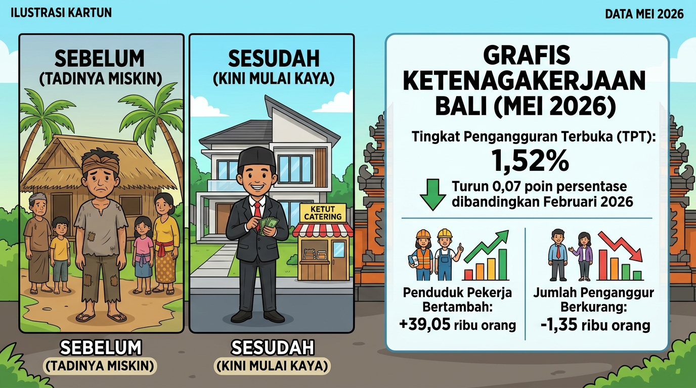 Kabar Baik, Angka Kemiskinan di Bali Turun Jadi 3,44 Persen