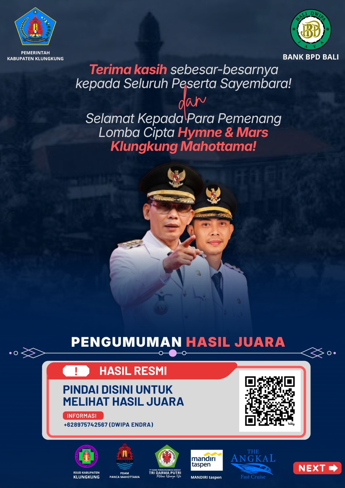 21 Karya Beradu, BRIDA Klungkung Tetapkan Juara Hymne dan Mars Mahottama